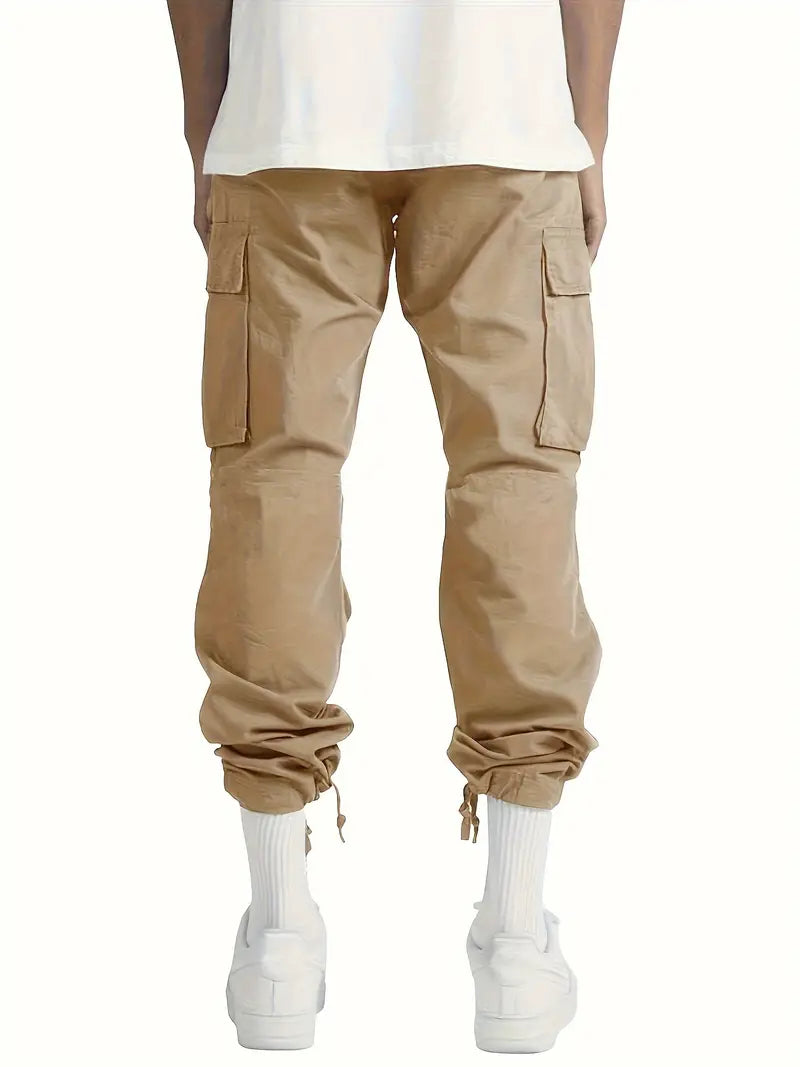 Pantalón cargo ajustable hombre – Pantalón con cordón y diseño práctico