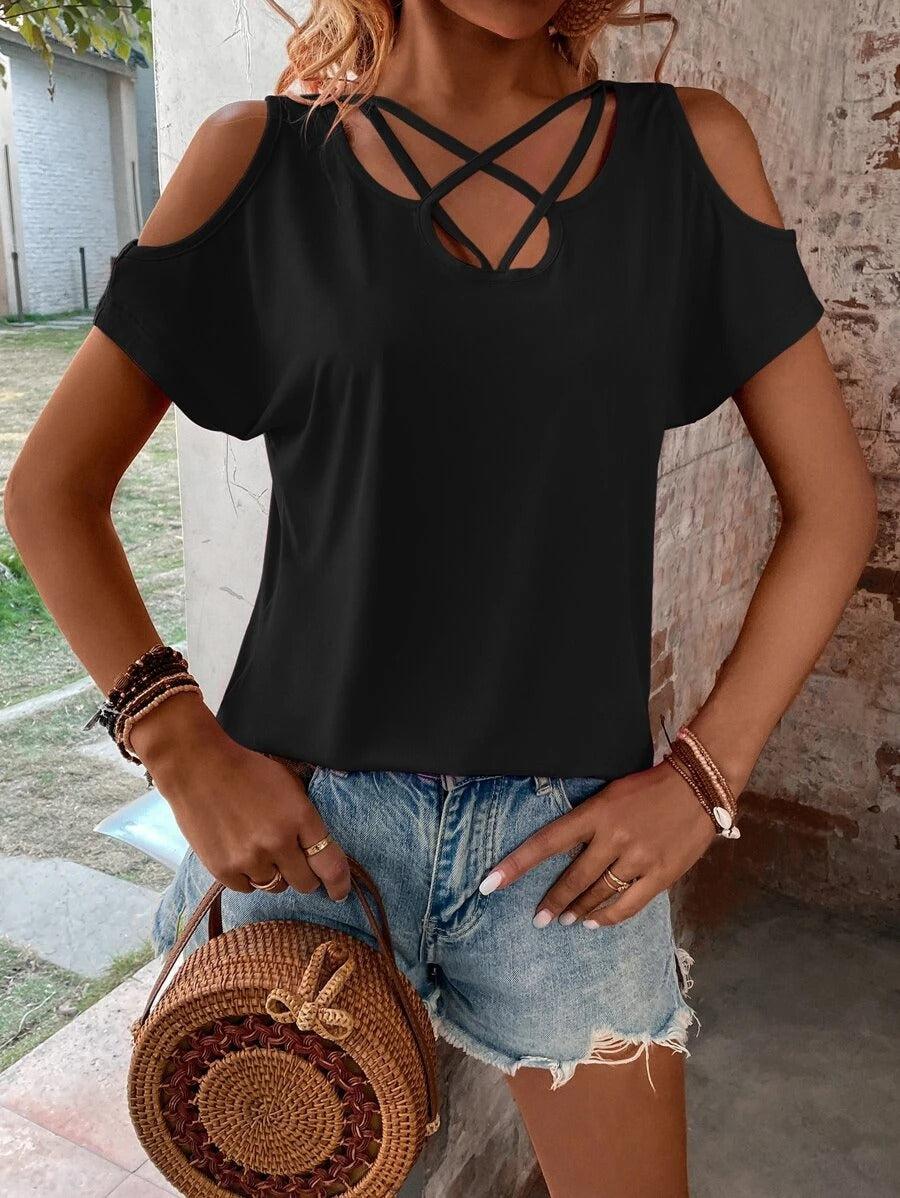 Camiseta negra de manga corta – Top liso y cómodo para hombre