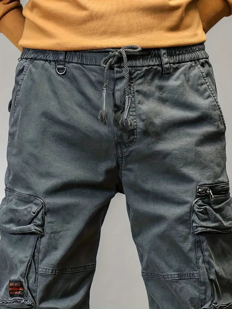 Pantalones cargo hombre – Pantalones ajustables con cintura y bolsillos prácticos