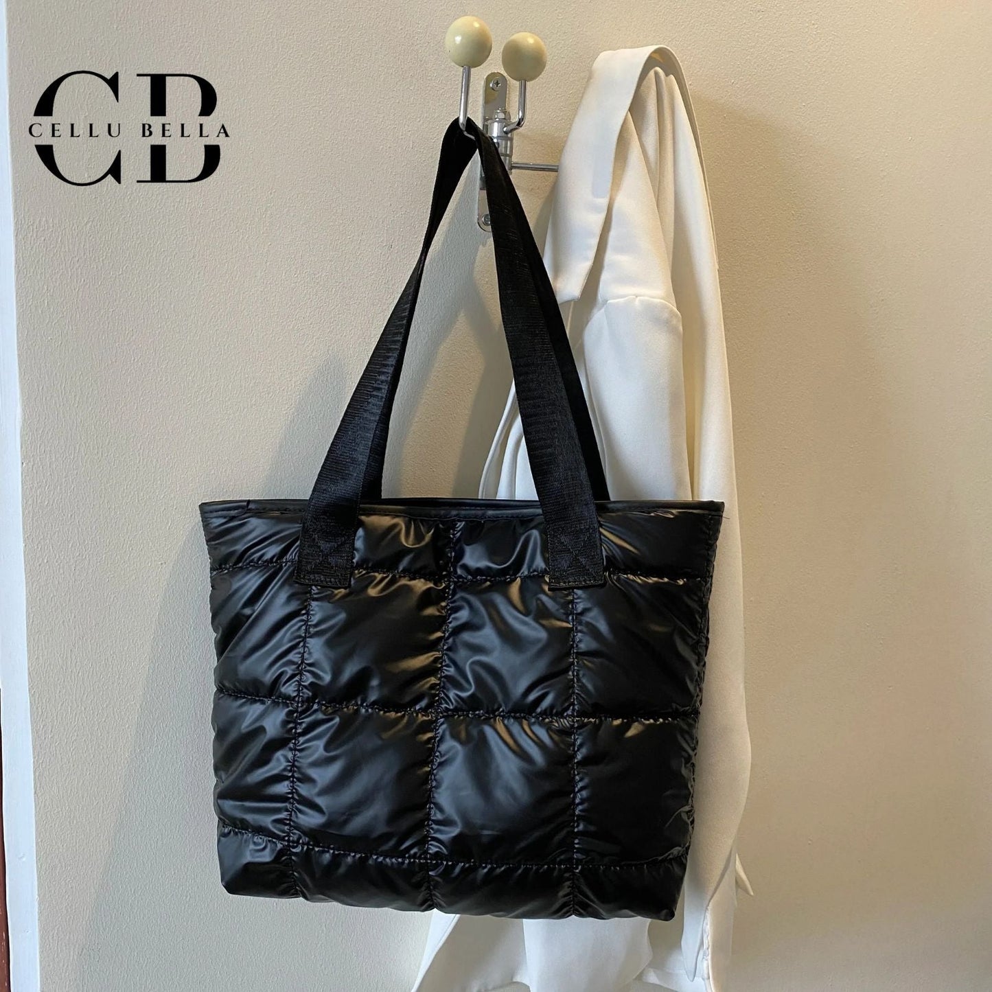 Tote moderna negra – Tote minimalista elegante y funcional