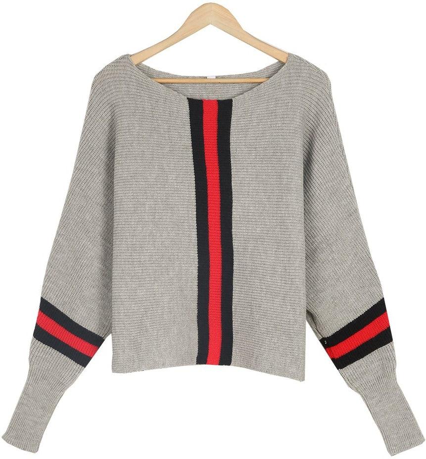 Suéter dolman gris mujer – Pullover ligero y cómodo para otoño