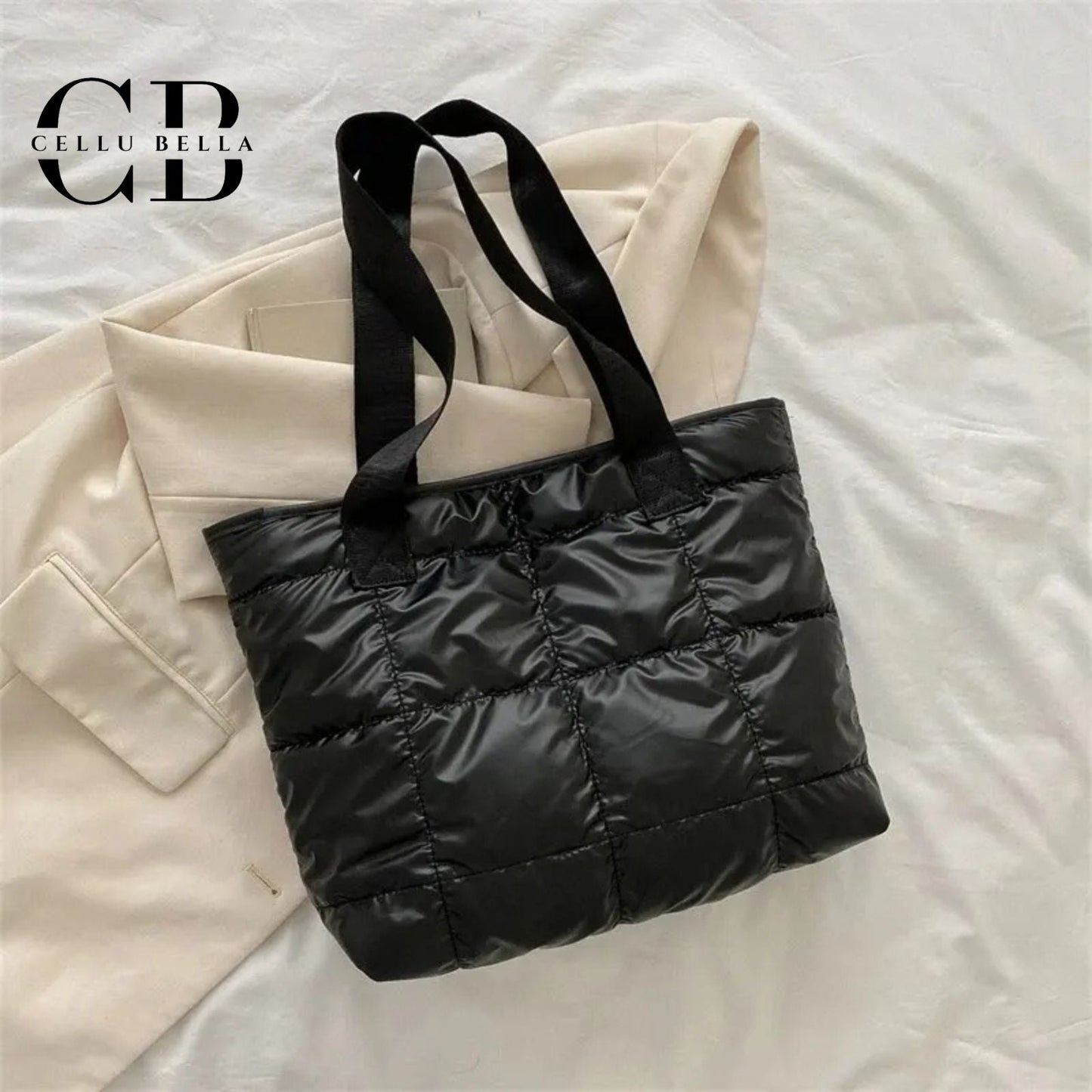 Tote moderna negra – Tote minimalista elegante y funcional