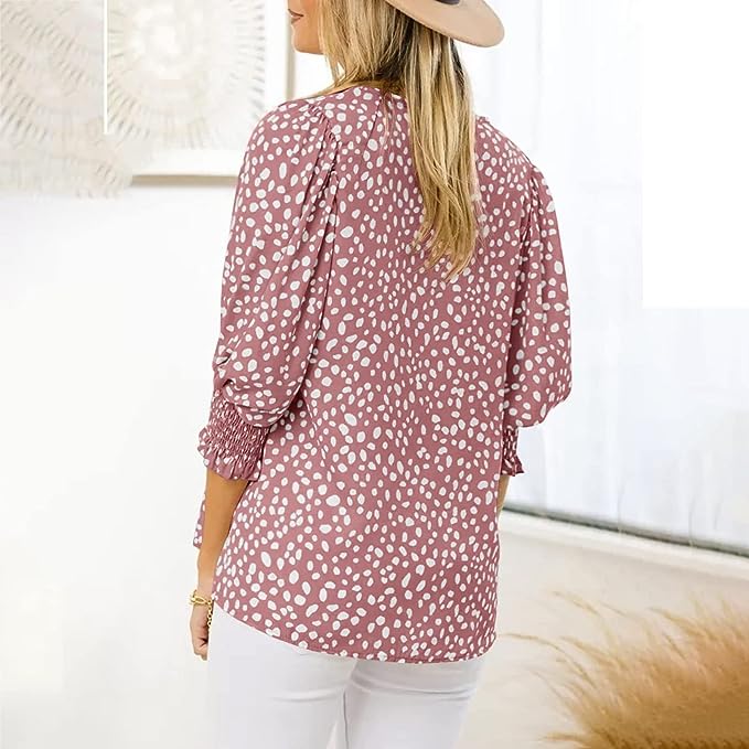 Top Rosa Mujer – Blusa Cuello Redondo Elegante y Cómoda