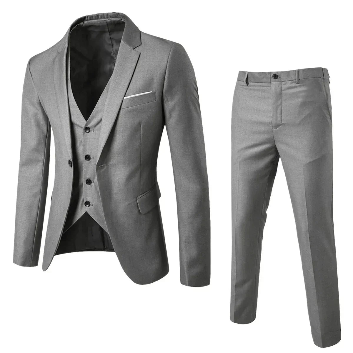 Traje de tres piezas hombre – Elegante azul marino para bodas y eventos