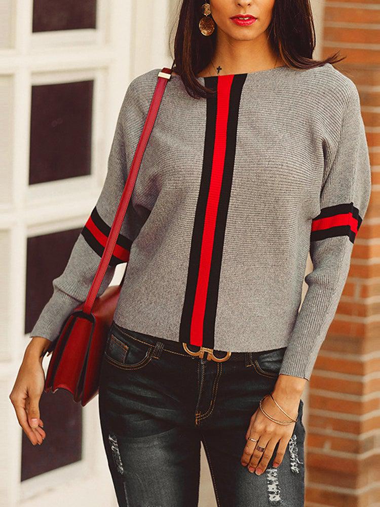 Suéter dolman gris mujer – Pullover ligero y cómodo para otoño