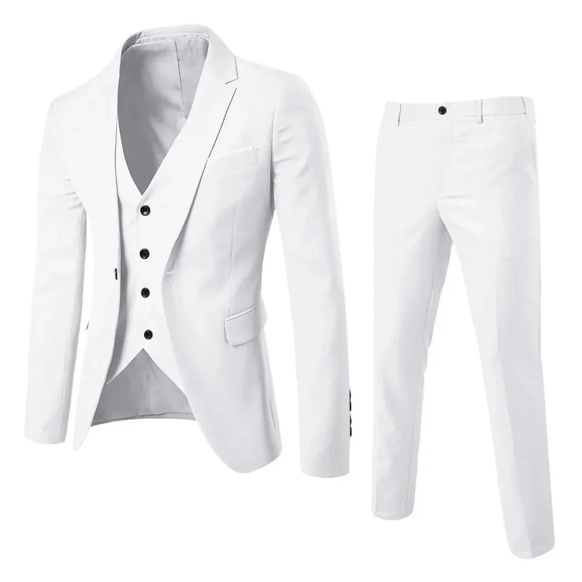 Traje de tres piezas hombre – Elegante azul marino para bodas y eventos