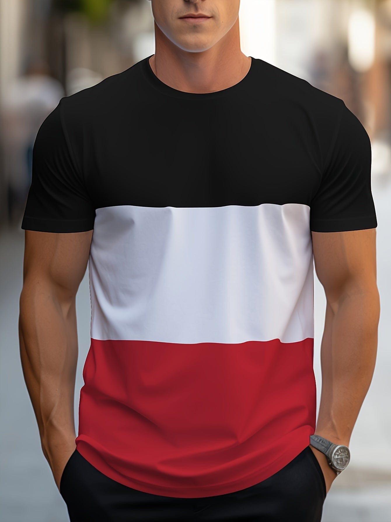 Camiseta a rayas moderna – Camiseta de contraste elegante y fresca