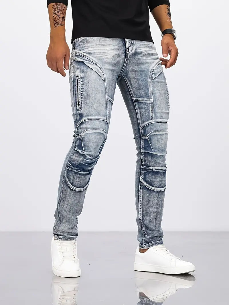 Jean slim fit hombre – Pantalón biker con stretch cómodo