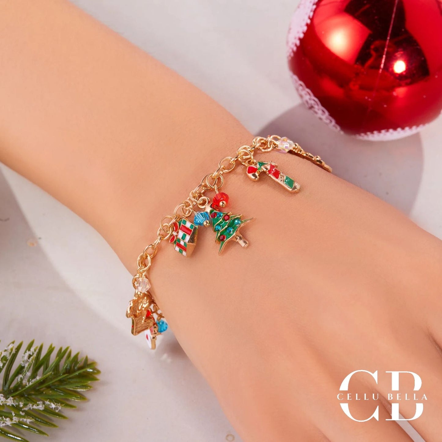 Pulseras navideñas de encanto – Set de pulseras festivas con diseño único