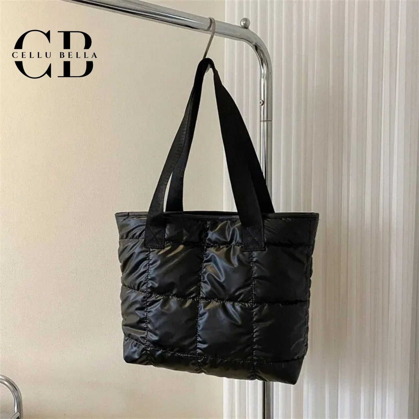 Tote moderna negra – Tote minimalista elegante y funcional