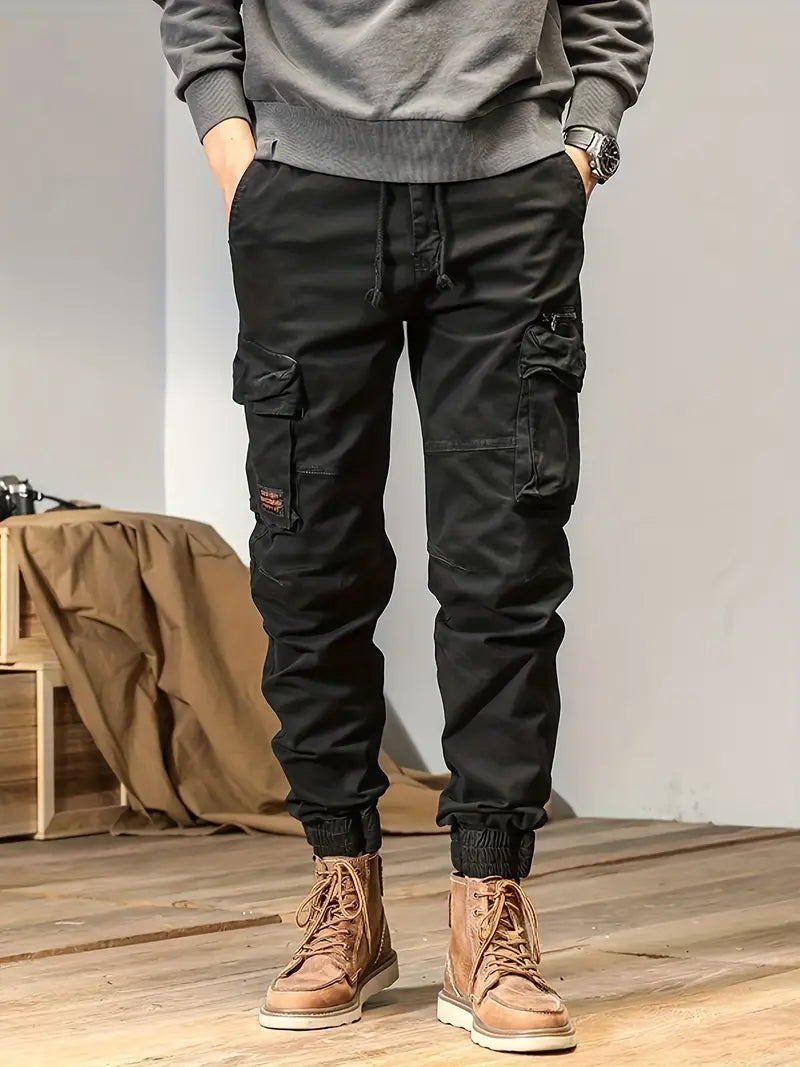 Pantalones cargo hombre – Pantalones ajustables con cintura y bolsillos prácticos