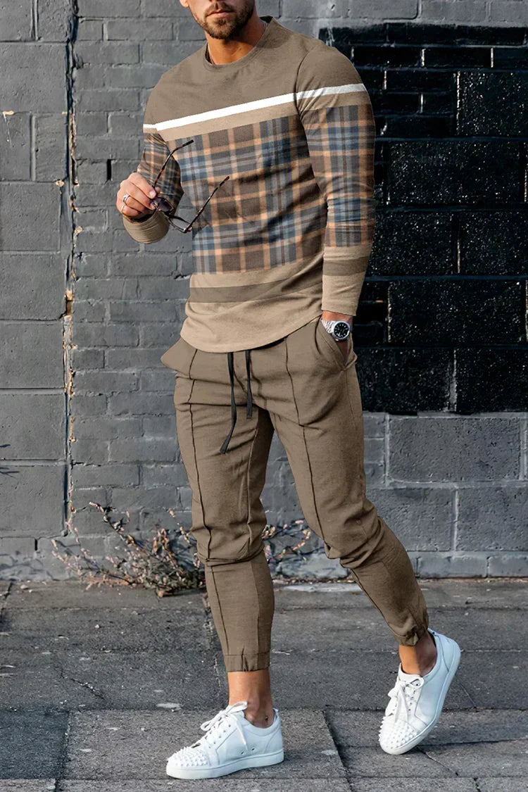 Conjunto streetwear hombre – Camisa y pantalón estampado moderno