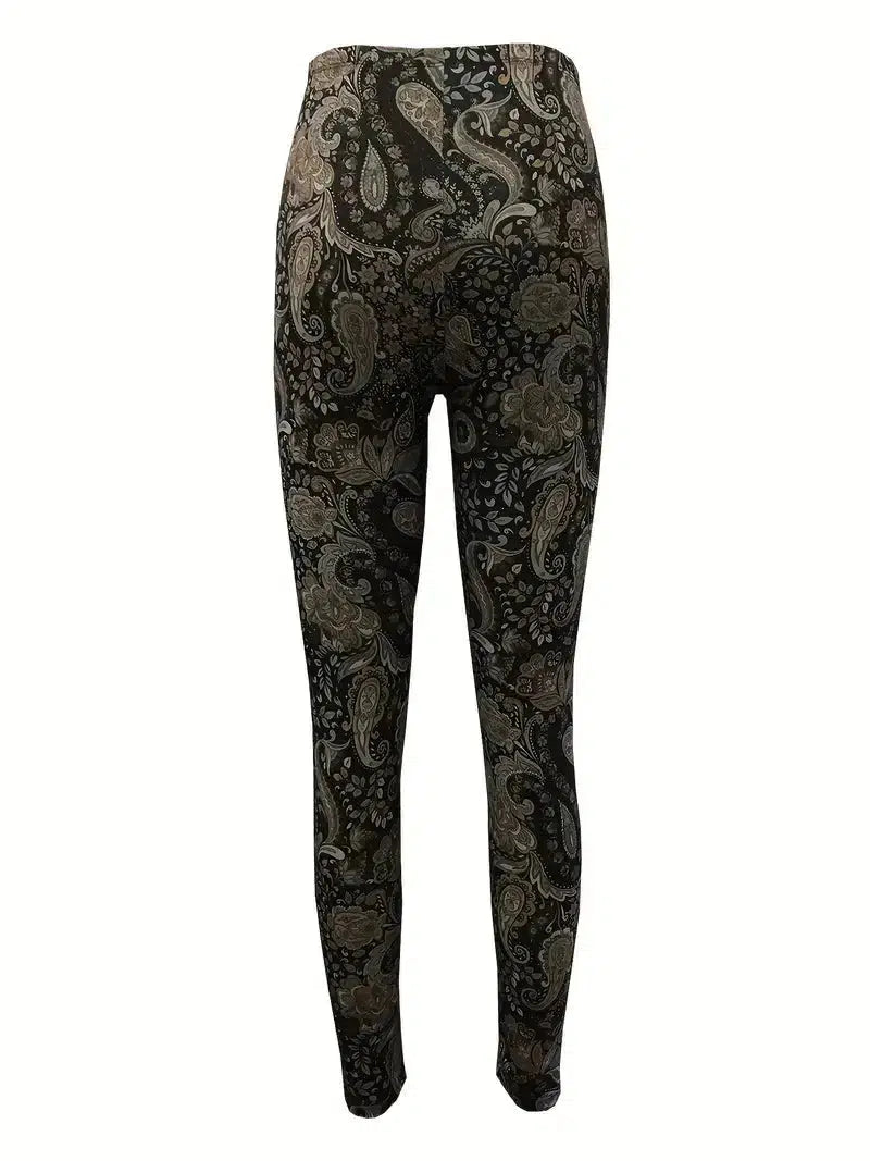 Pantalones negros mujer – Pantalones con estampado abstracto elegantes y cómodos