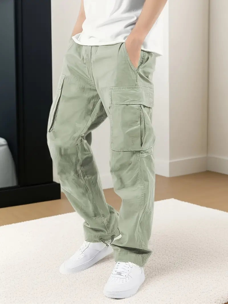 Pantalón cargo ajustable hombre – Pantalón con cordón y diseño práctico