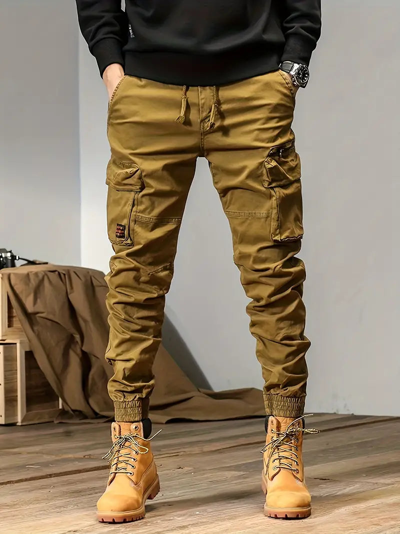 Pantalones cargo hombre – Pantalones ajustables con cintura y bolsillos prácticos