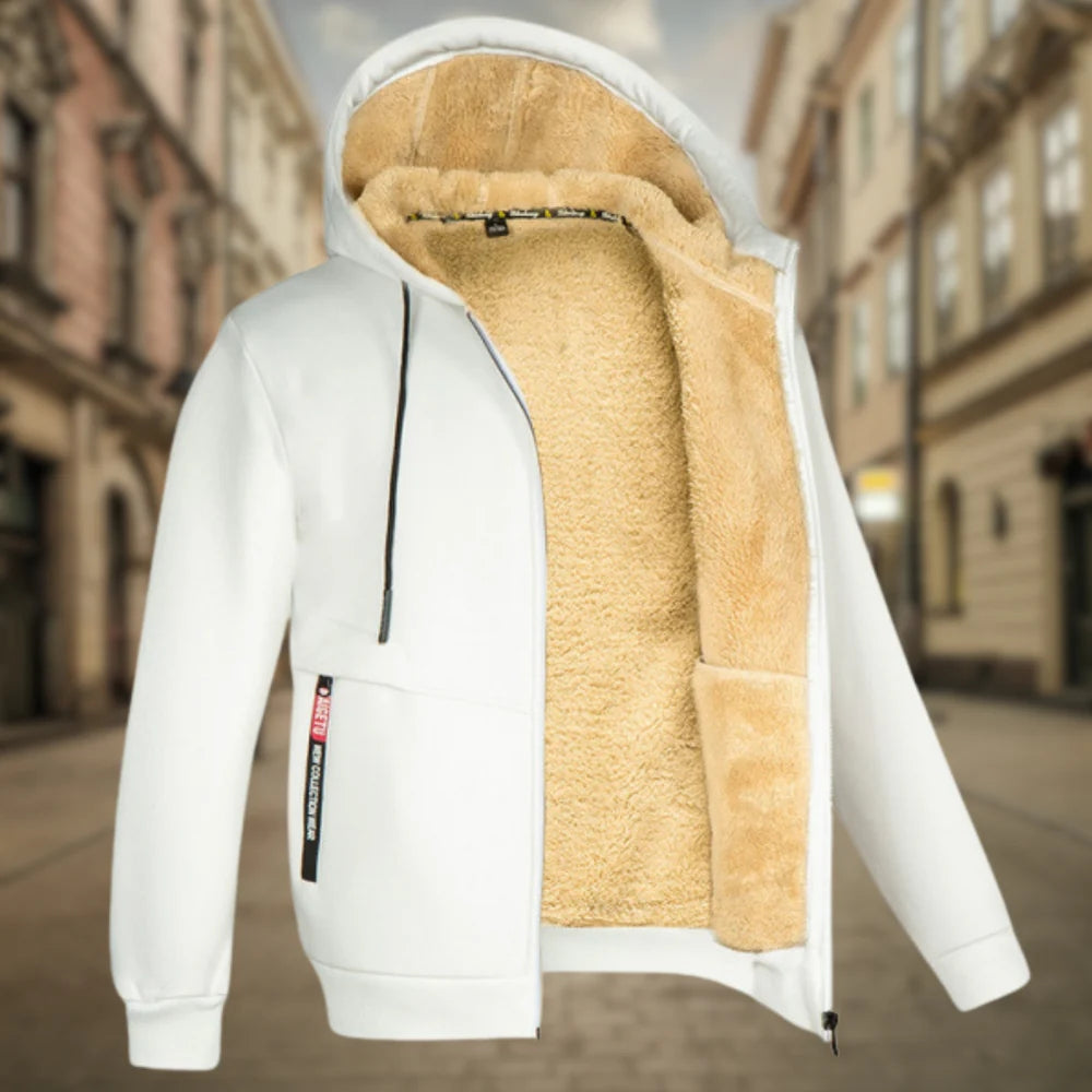 Chaqueta con capucha hombre – Chaqueta polar cálida y cómoda