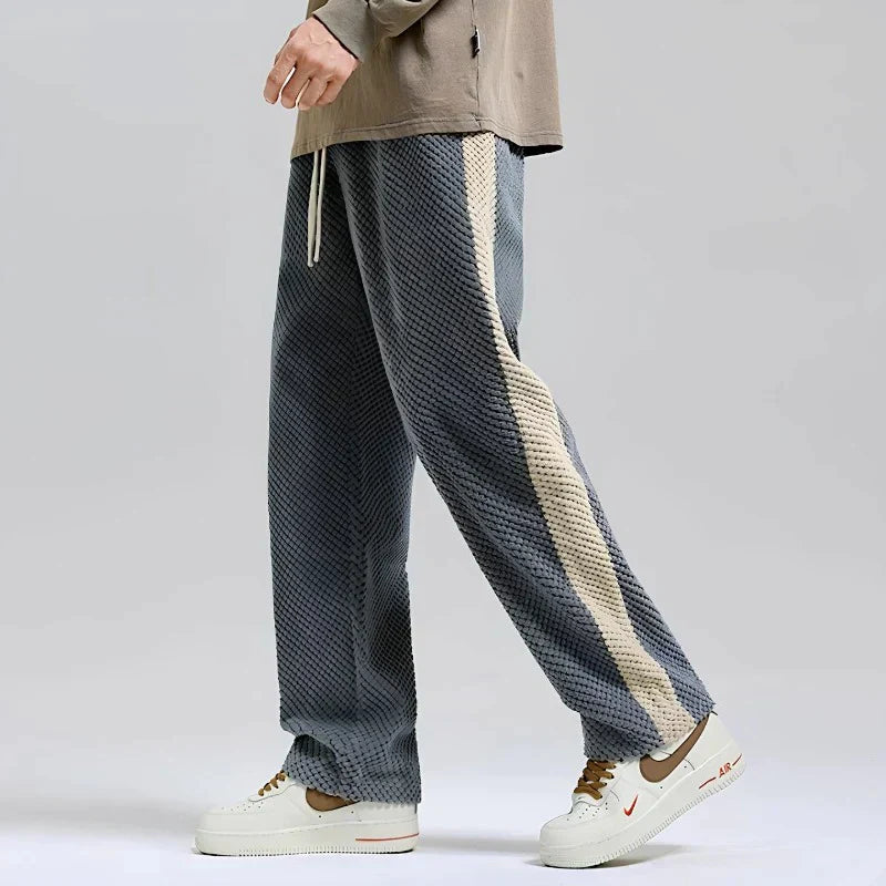 Pantalón chándal hombre – Pantalones casuales a rayas blancas cómodos