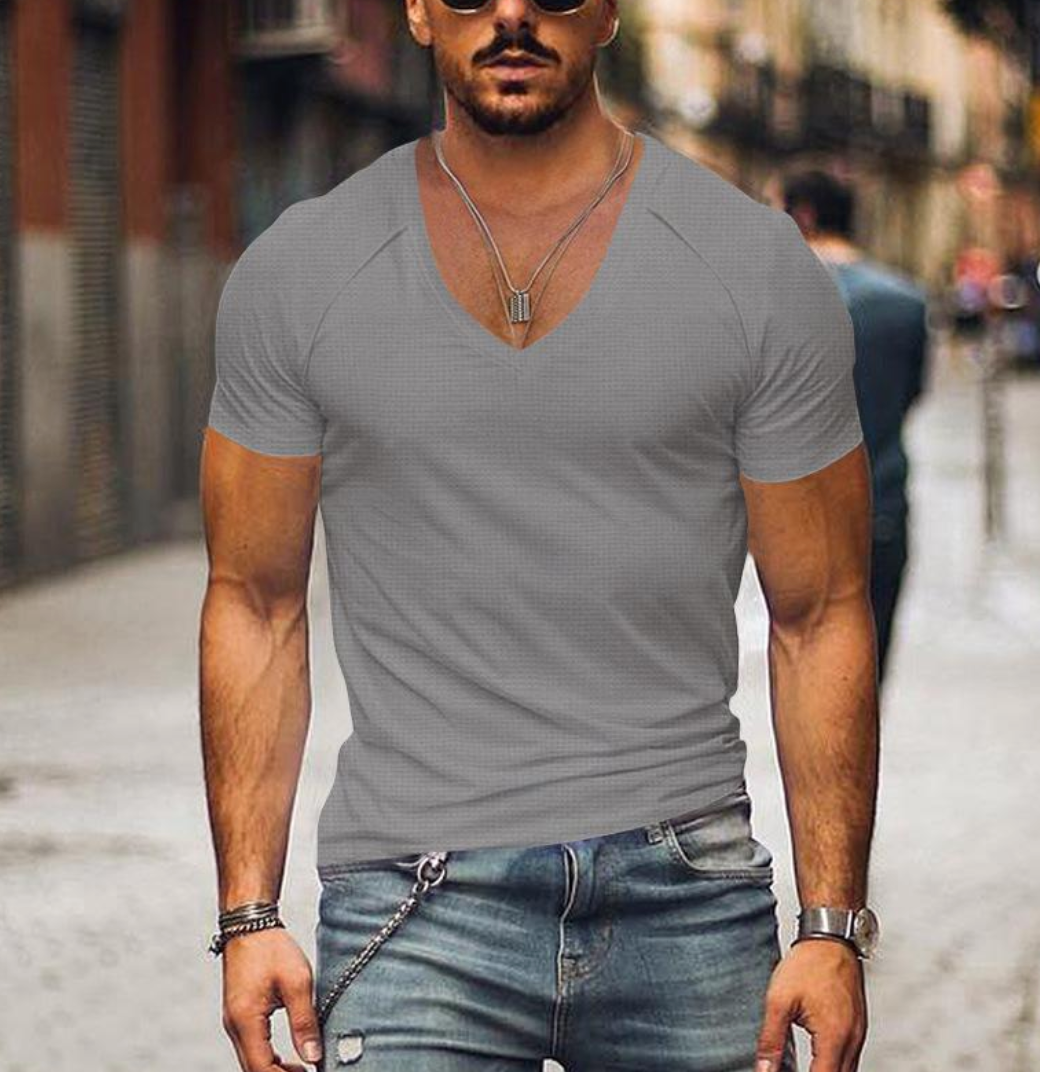 Camiseta hombre cuello V ligera – Camiseta versátil para todas las estaciones