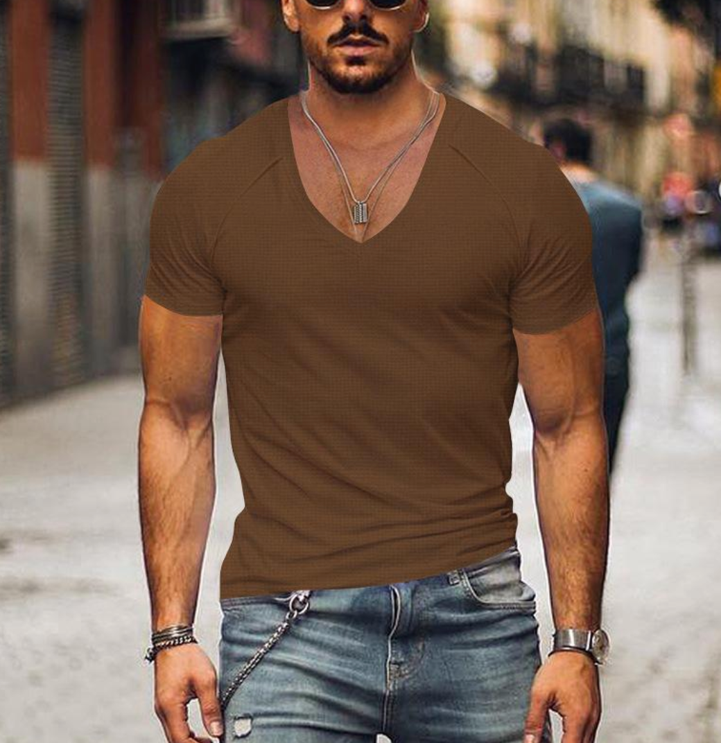 Camiseta hombre cuello V ligera – Camiseta versátil para todas las estaciones