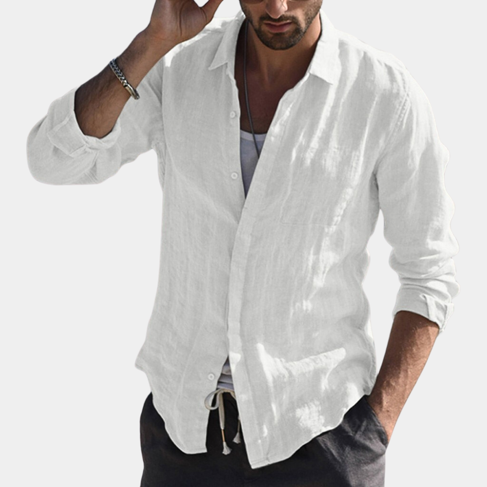 Camisa casual hombre – Camisa clásica versátil de algodón para ocasiones informales