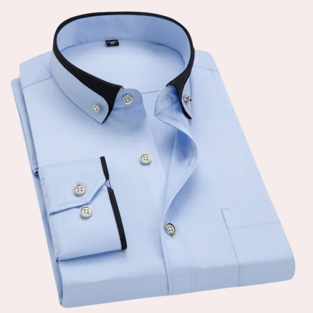 Camisa de vestir elegante y cómoda – Camisa formal de corte moderno y suave