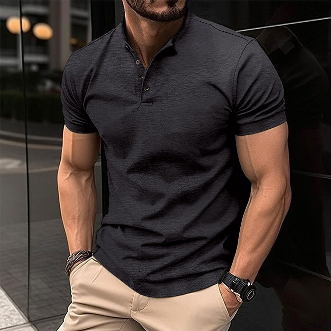 Camisa de hombre verano – Camisa clásica lisa de corte cómodo