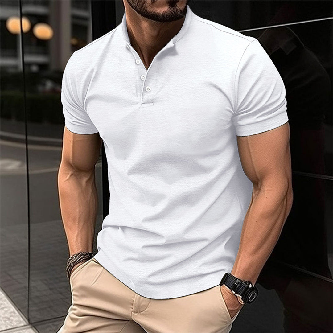 Camisa de hombre verano – Camisa clásica lisa de corte cómodo