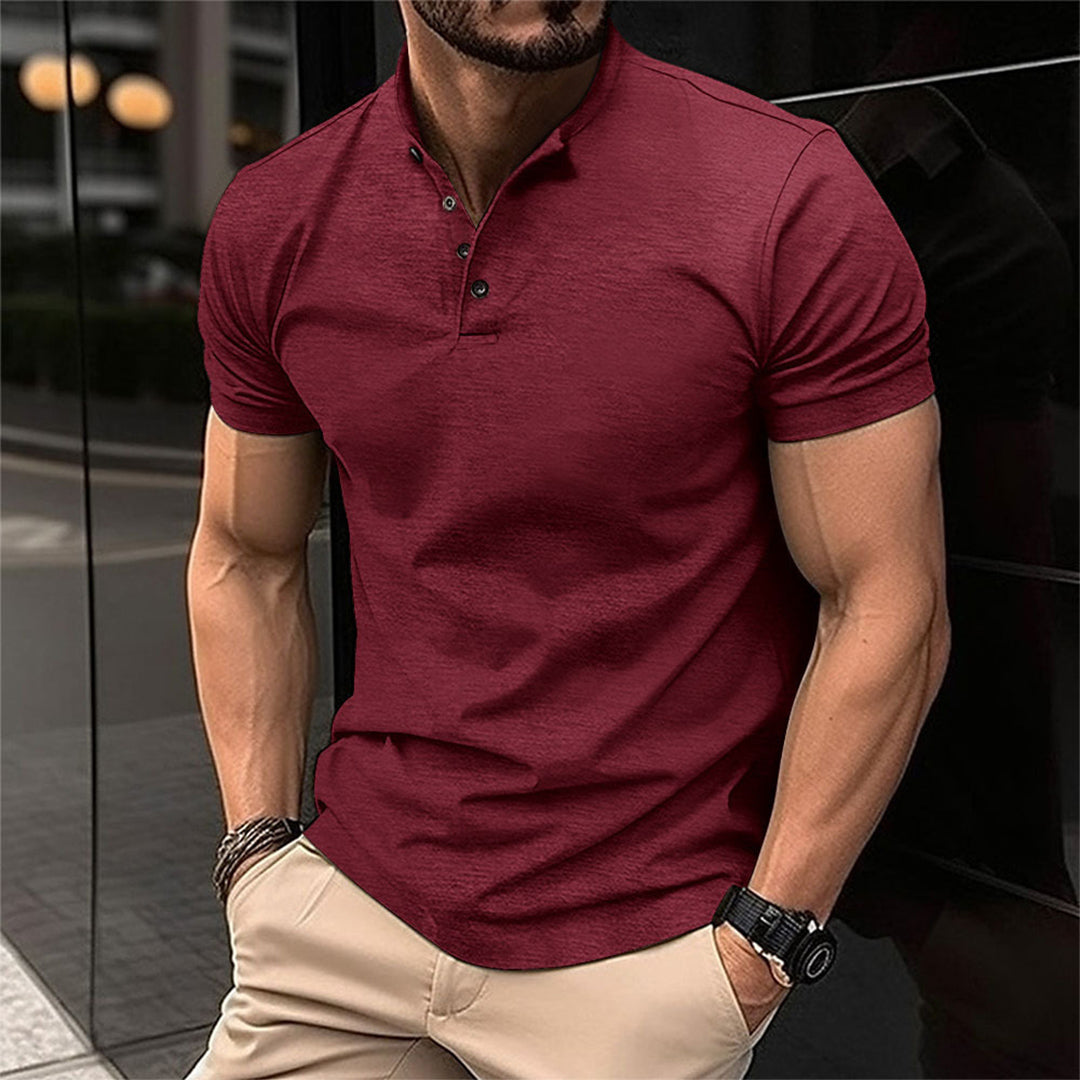 Camisa de hombre verano – Camisa clásica lisa de corte cómodo