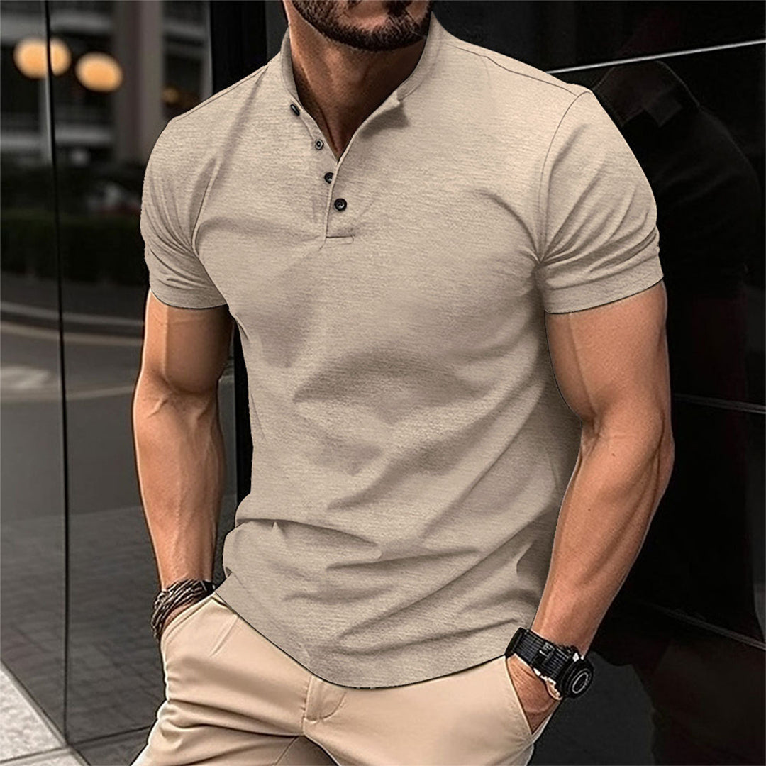 Camisa de hombre verano – Camisa clásica lisa de corte cómodo