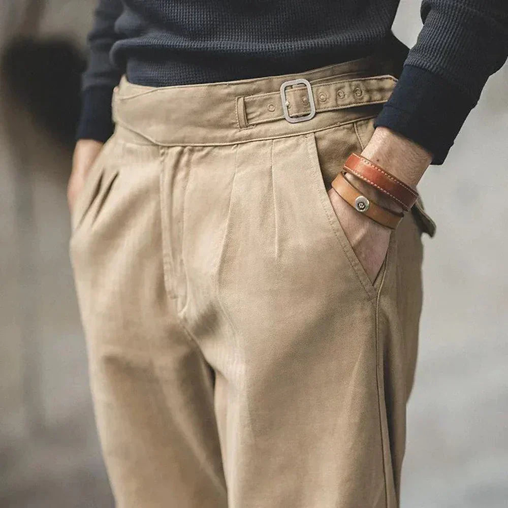 Pantalón Casual Hombre – Pantalón Plisado Elegante y Cómodo