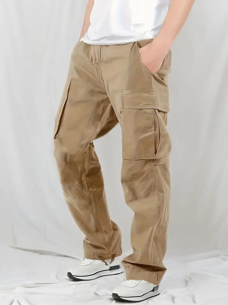 Pantalón cargo ajustable hombre – Pantalón con cordón y diseño práctico