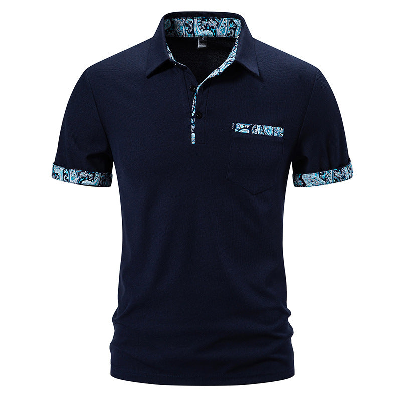 Camiseta hombre verano – Camiseta pico estampado cachemire corta