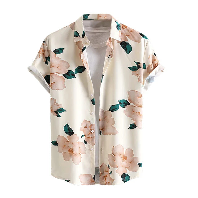 Camisa de verano hombre – Camisa floral ligera y fresca