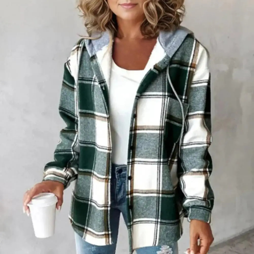 Chaqueta con capucha verde – Chaqueta estampada moderna y llamativa