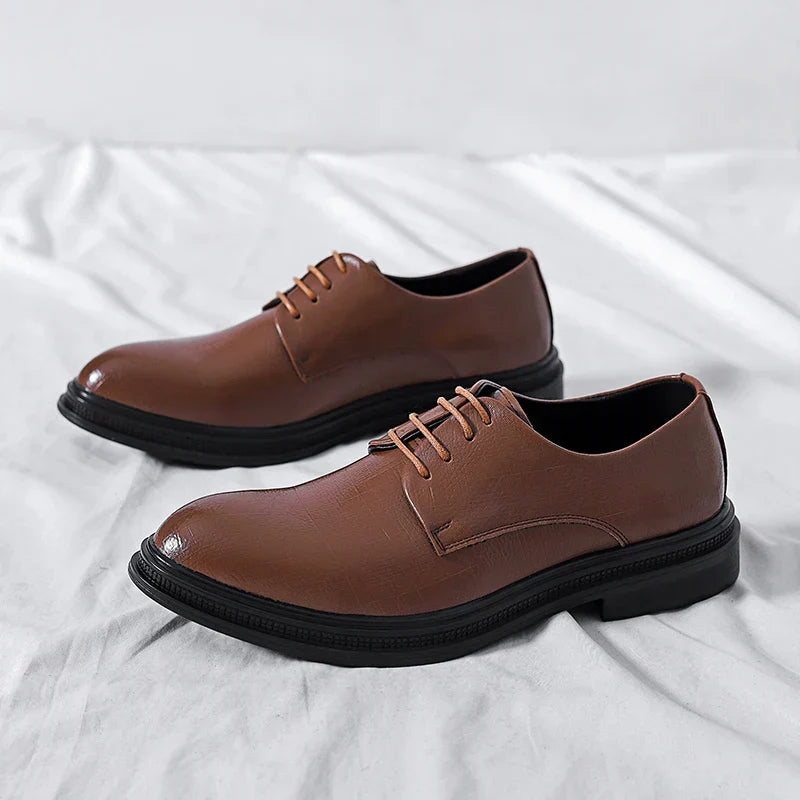 Zapatos de vestir hombre – Calzado de cuero genuino pulido elegante