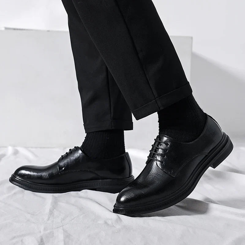 Zapatos de vestir hombre – Calzado de cuero genuino pulido elegante