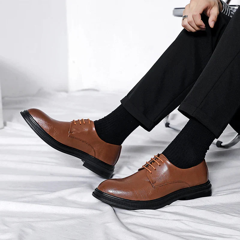 Zapatos de vestir hombre – Calzado de cuero genuino pulido elegante