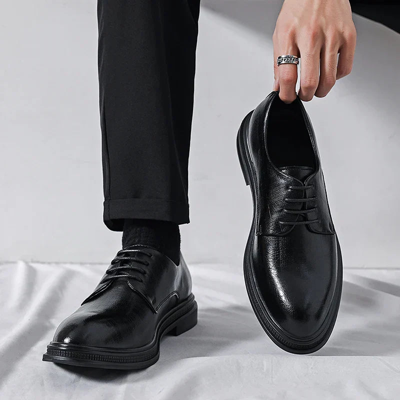 Zapatos de vestir hombre – Calzado de cuero genuino pulido elegante