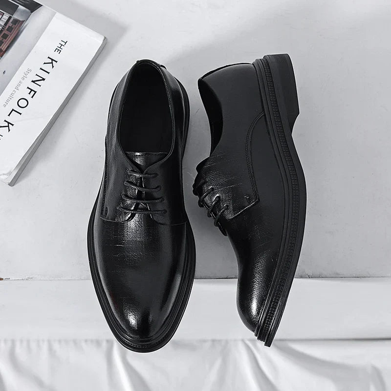 Zapatos de vestir hombre – Calzado de cuero genuino pulido elegante