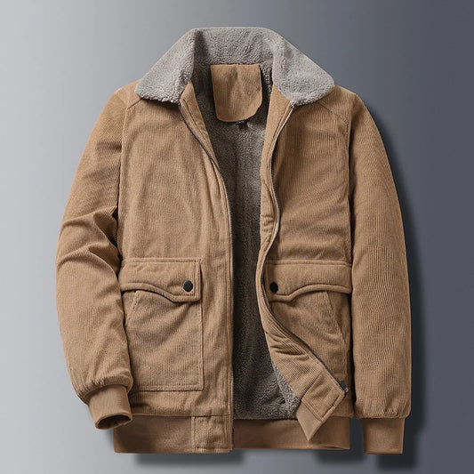 Chaqueta de pana forrada – Chaqueta con capucha y sherpa cálida