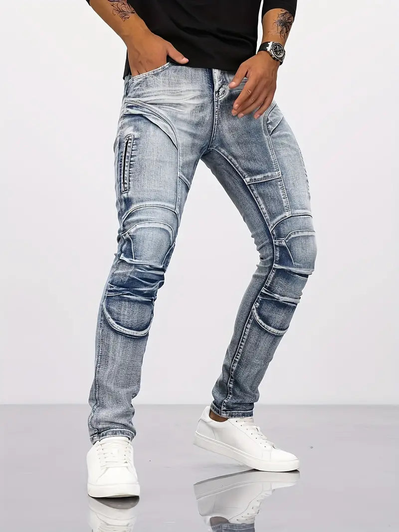 Jean slim fit hombre – Pantalón biker con stretch cómodo