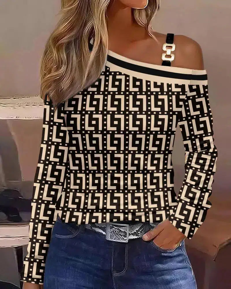 Top Retro Mujer – Blusa con Hombros Descubiertos Elegante