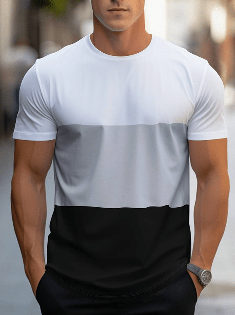 Camiseta a rayas moderna – Camiseta de contraste elegante y fresca