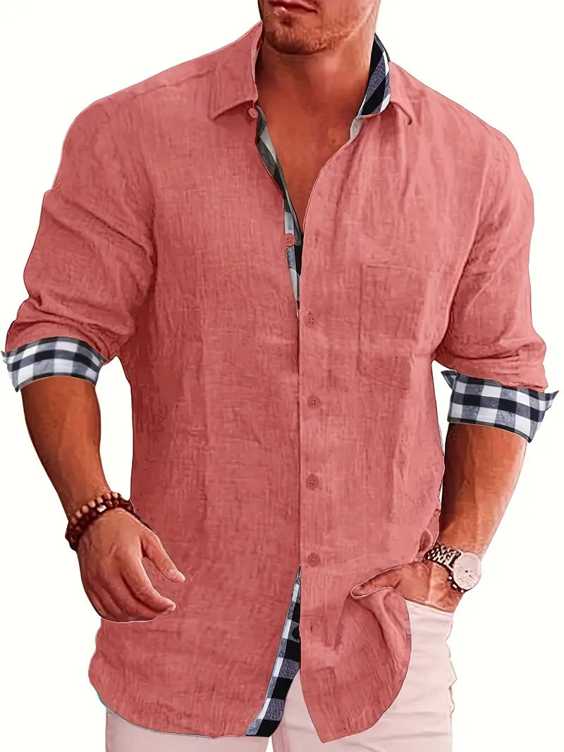 Camisa de cuadros hombre – Camisa de manga larga versátil para todas las estaciones