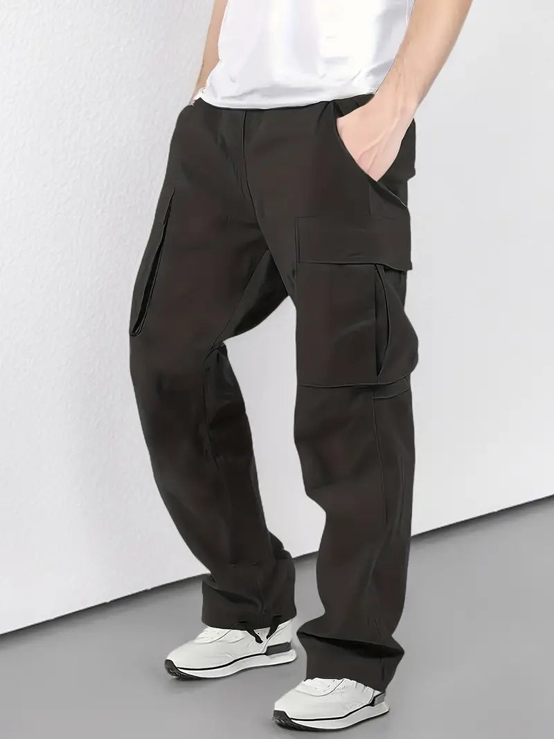 Pantalón cargo ajustable hombre – Pantalón con cordón y diseño práctico