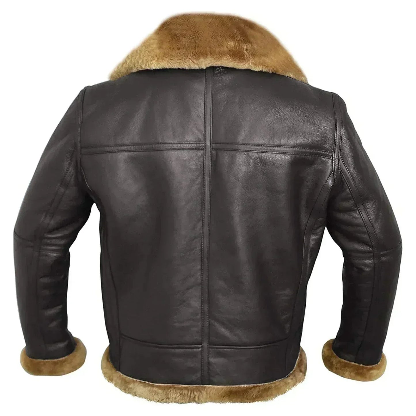 Chaqueta de cuero invierno – Piloto premium con forro de lana cálido