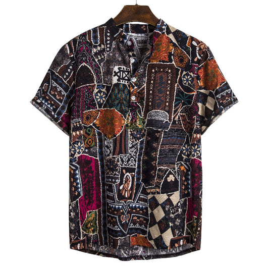 Camisa Polo Hombre Casual – Estampado Abstracto Moderno y Confortable