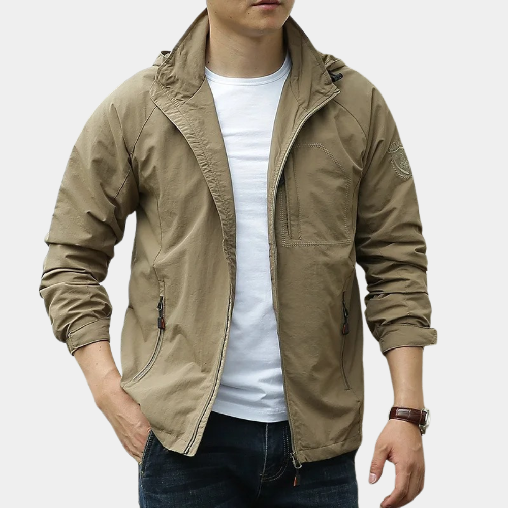 Chaqueta impermeable hombre – Chaqueta transpirable de media temporada ligera y cómoda