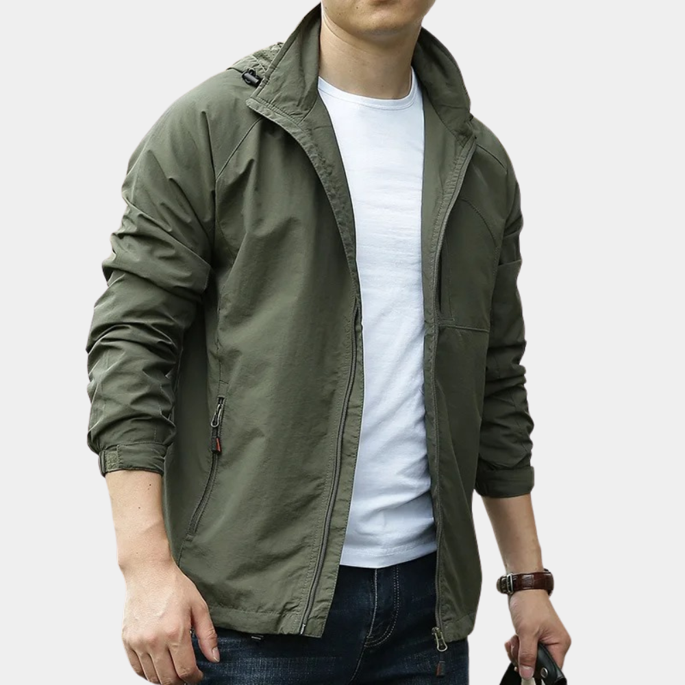 Chaqueta impermeable hombre – Chaqueta transpirable de media temporada ligera y cómoda