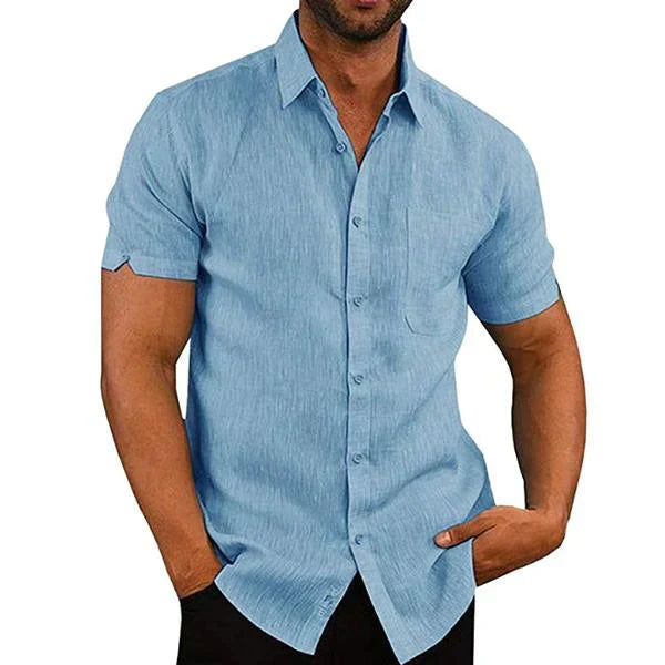 Camisa de lino hombre verano – Camisa ligera y fresca para días calurosos